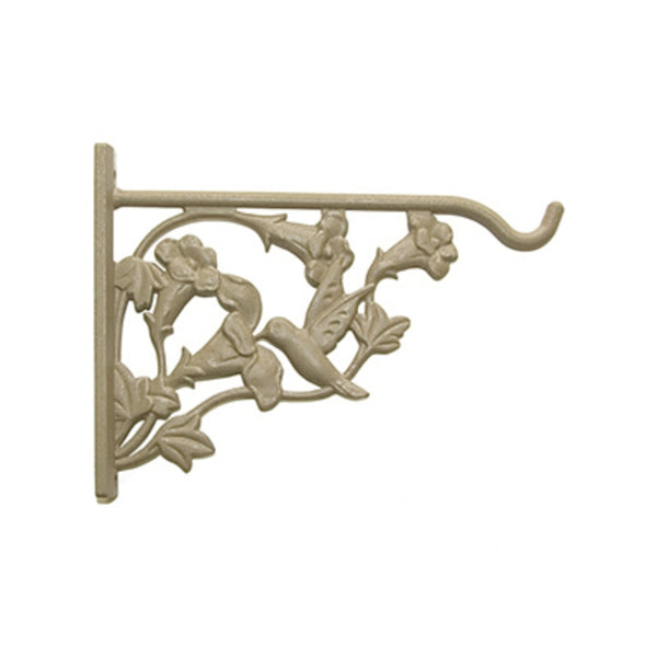 Panacea 85004GT Green Thumb Hummingbird Hanging Plant Bracket, Sand, Cast Aluminum