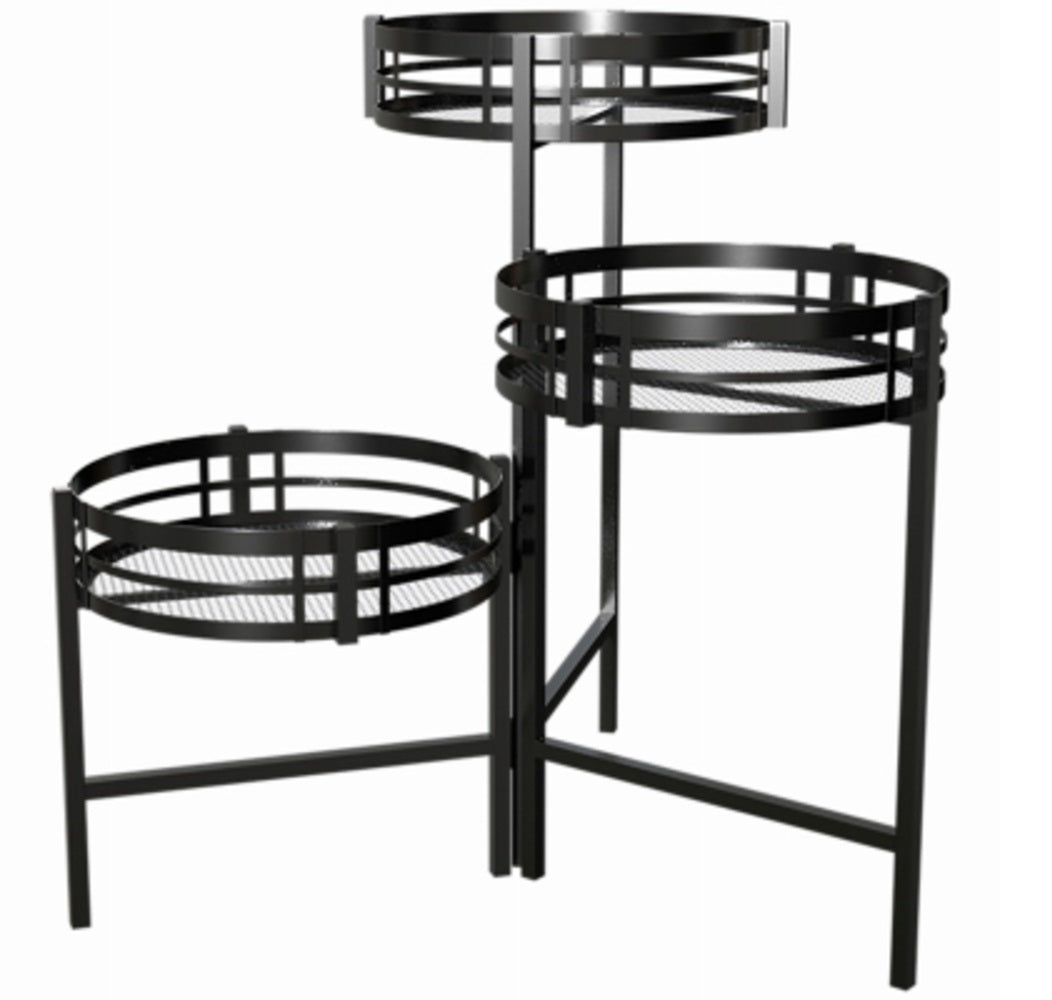 Panacea 81635 Mission 3-Tier Folding Plant Stand, Black