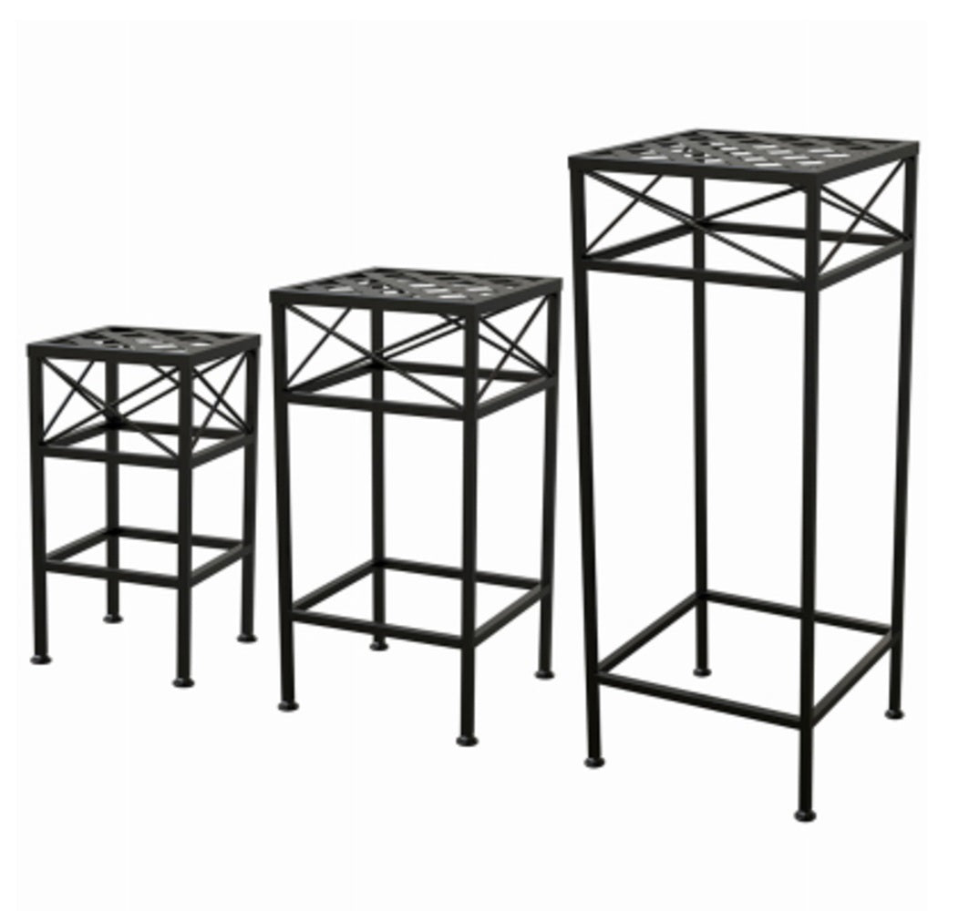 Panacea 82216 Nested Cross Hatch Square Plant Stands, Steel