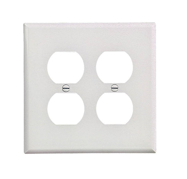 Pass & Seymour TPJ82WCC10 Receptacle Wallplate , 2 Gang, White