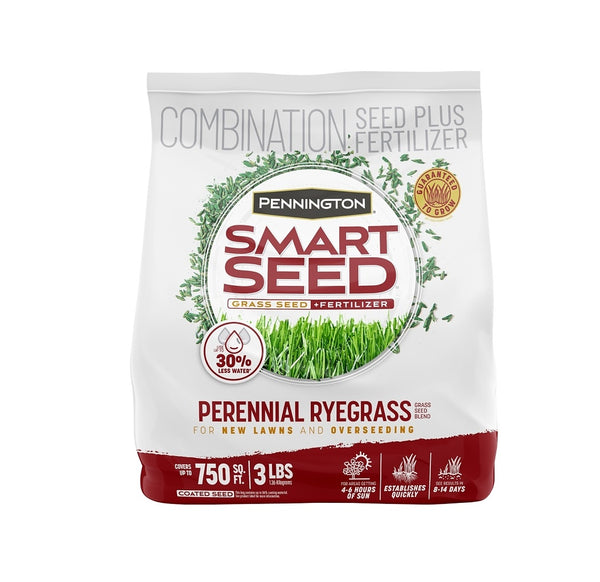 Pennington 100543717 Smart Seed Grass Seed and Fertilizer, 3 Lb