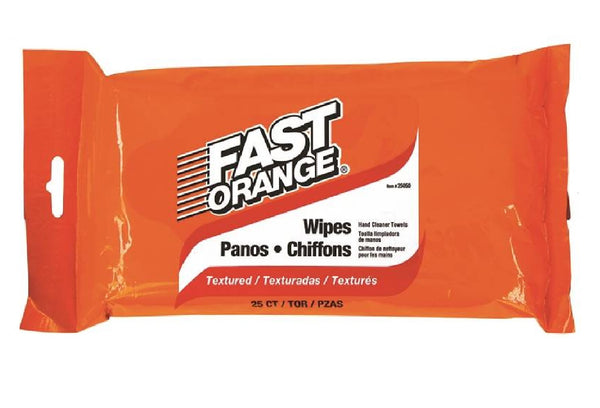 Permatex 25050 Fast Orange Hand Cleaner Wipes, 25 Count