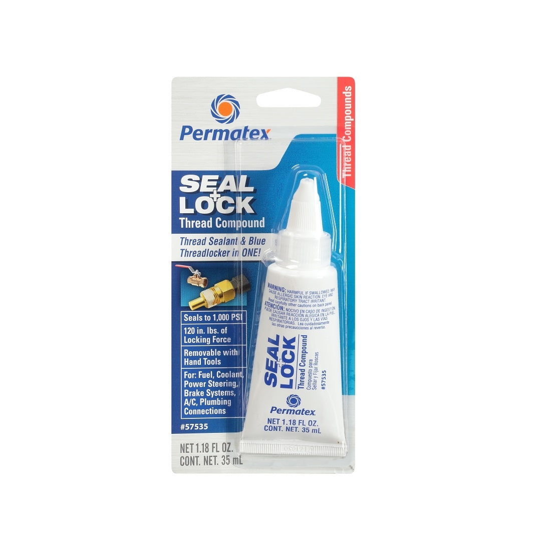 Thread Lock Compount Permatex 57535 Seal and Lock Thread Compound, 1.18 Ounce – Toolbox Supply