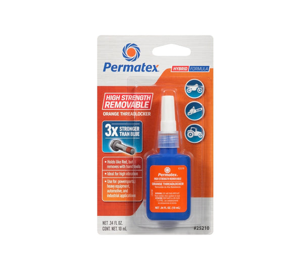 Permatex 25210 Thread Locker, Orange, Liquid, 10 mL Bottle