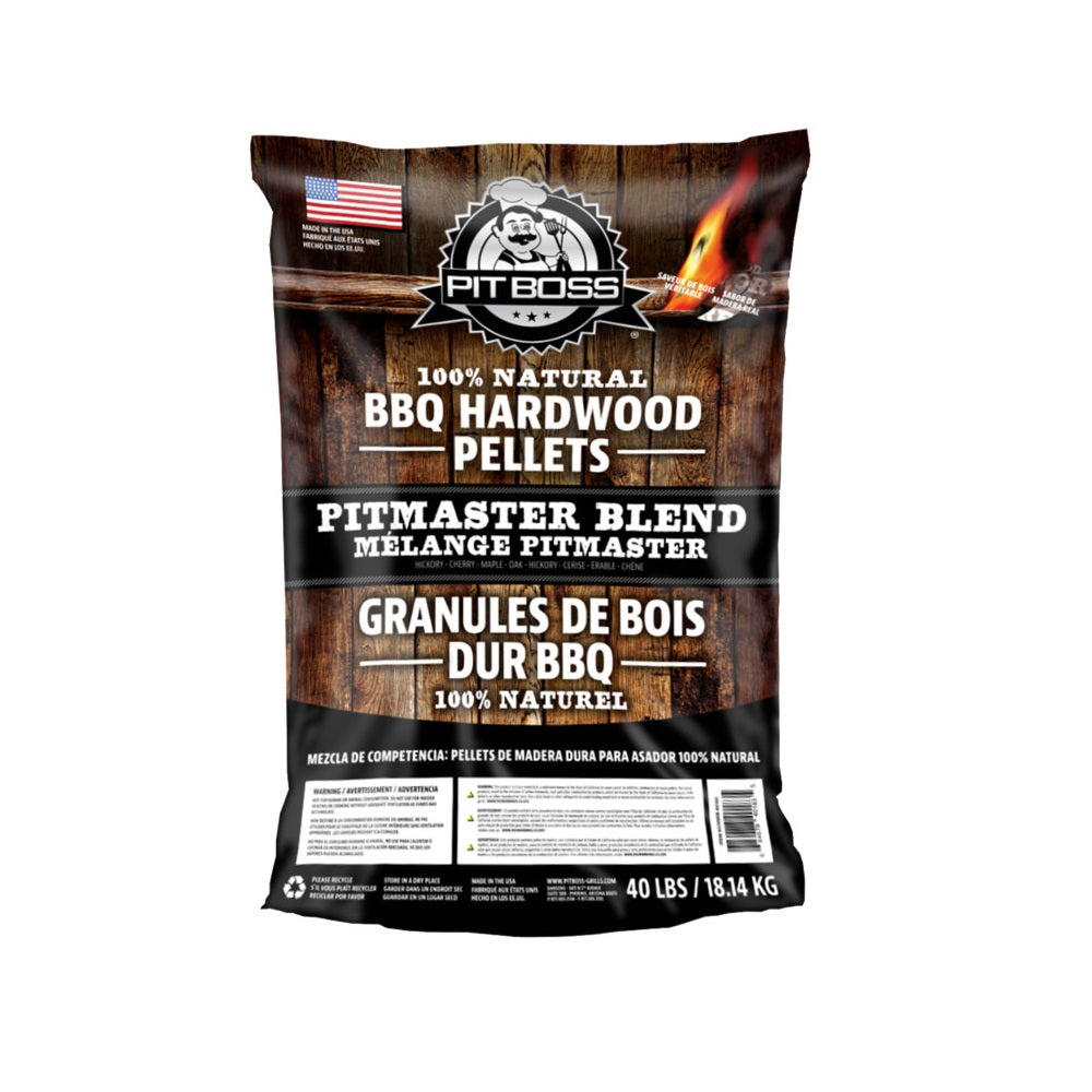Pit Boss PBPLT534040183 Whiskey Barrel Natural BBQ Hardwood Pellets, 40 Lbs