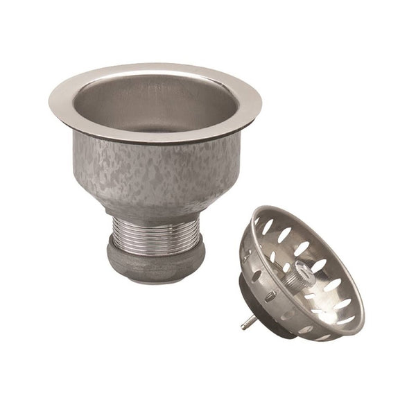 Plumb Pak PP5412 Basket Strainer With Fixed Cup Lock, Stainless Steel