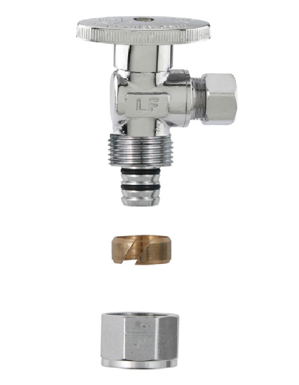 Plumb Pak PP2886EZ Quarter Turn Angle Valve, Chrome Plated