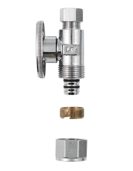 Plumb Pak PP2889EZ Quarter Turn Straight Valve, Chrome Plated