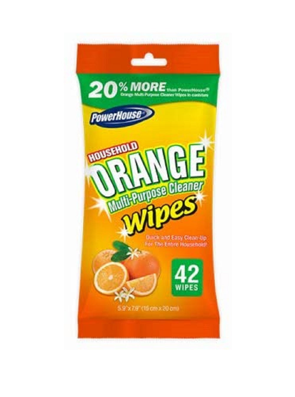 PowerHouse 94067-3  Multi-Purpose Wipes, 42 Count, Orange