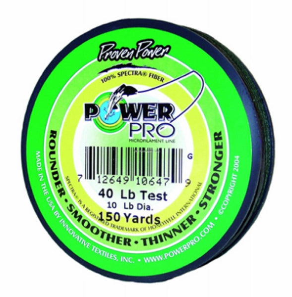 Power Pro 1253-0108 Spectra Braided Fishing Line, Green, 150 Yd