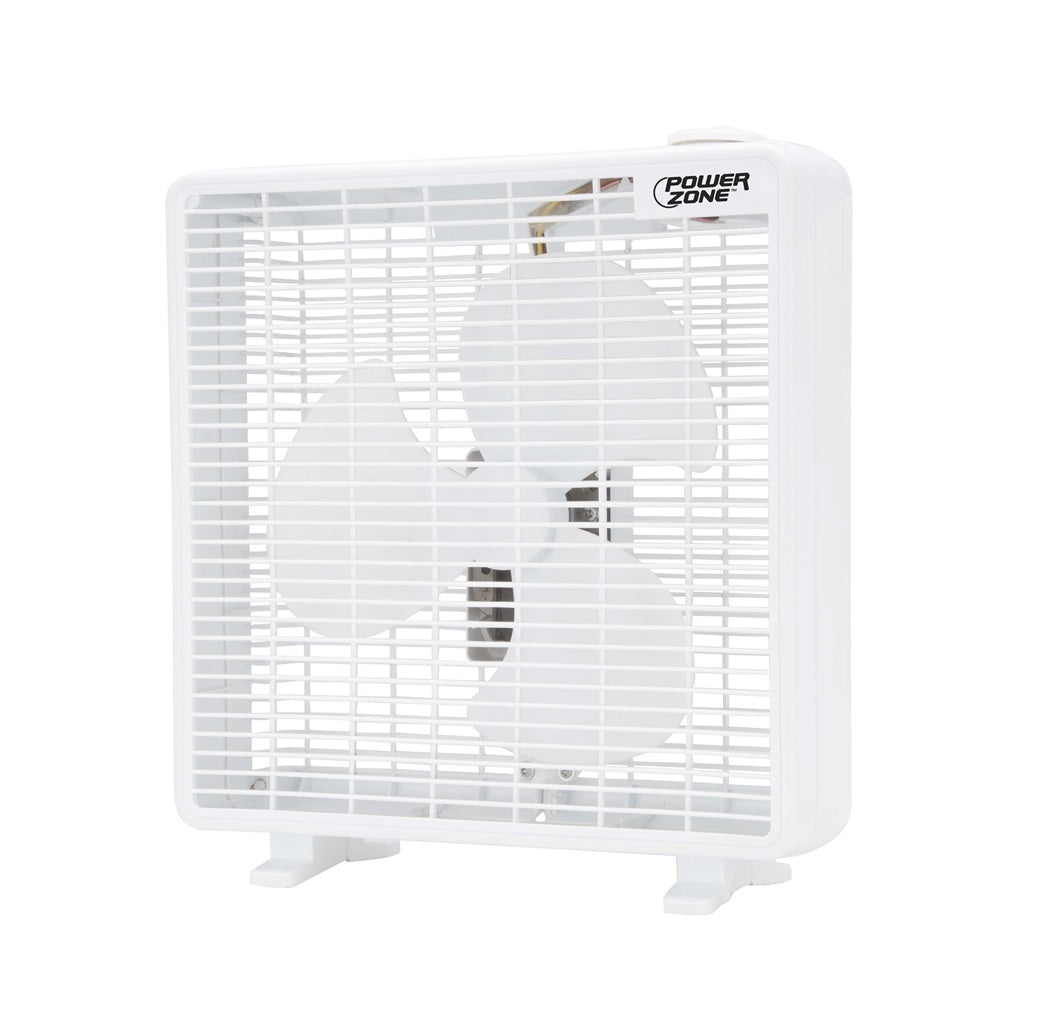 PowerZone F-1022 Box Fan, 3-Speed, White