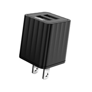 PowerZone KL-50210A Dual USB Wall Charger, Black