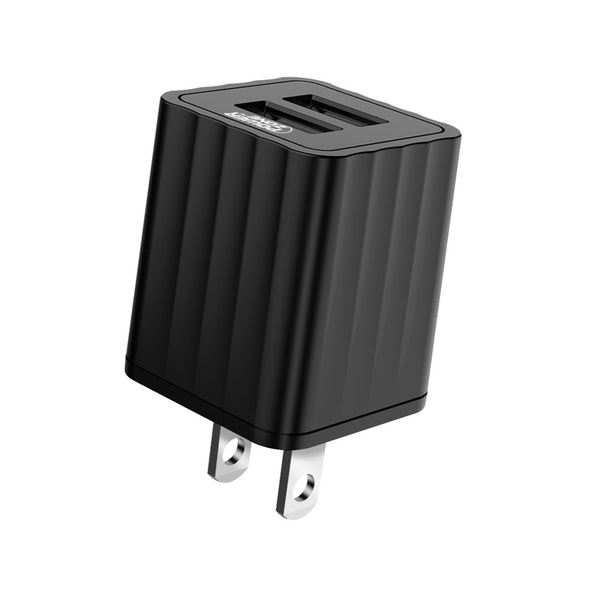 PowerZone KL-50210A Dual USB Wall Charger, Black