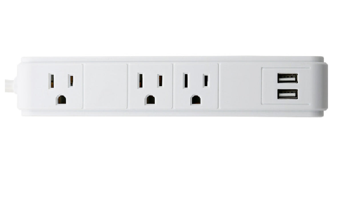 PowerZone ORPBSU061 Surge Strip, White, 3-Gang