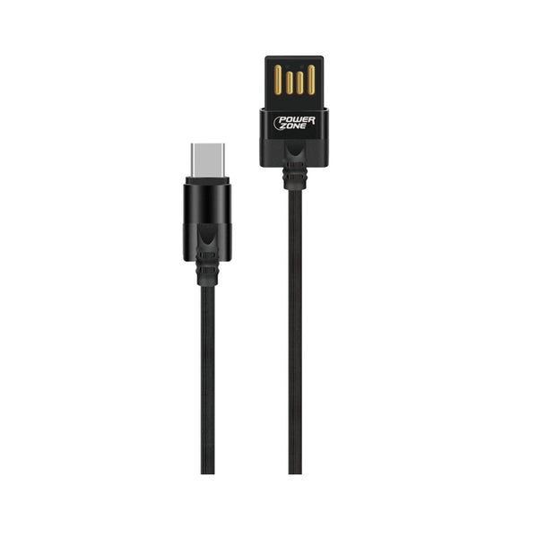 PowerZone T56-TYPE C Double Sided Micro Data Cable, Black