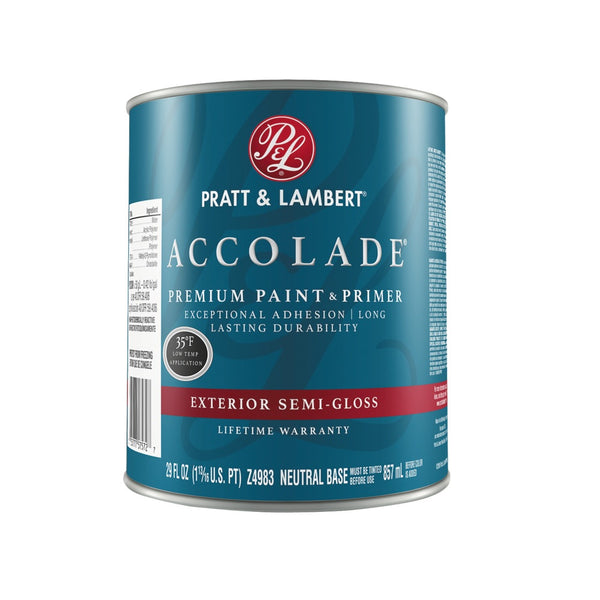Pratt & Lambert 0000Z4983-44 Accolade Exterior Premium Paint & Primer, 1 Quart