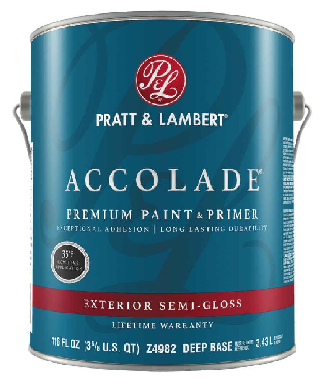 Pratt & Lambert 0000Z4982-16 Accolade Semi-Gloss Latex Exterior Paint