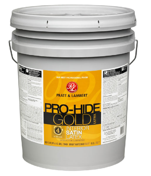 Pratt & Lambert 0000Z9483-20 Pro-Hide Gold Satin Latex Interior Paint, 5 Gallon