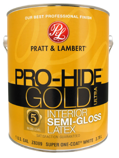 Pratt & Lambert 0000Z8389-16 Pro-Hide Gold Ultra Interior Semi-Gloss Latex, 1 Gallon