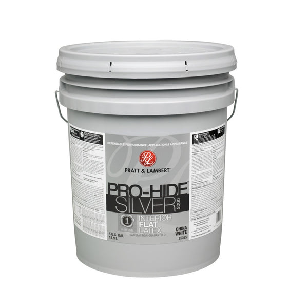 Pratt & Lambert 0000Z5355-20 Pro-Hide Silver 5000 Interior Flat, 5 Gallon