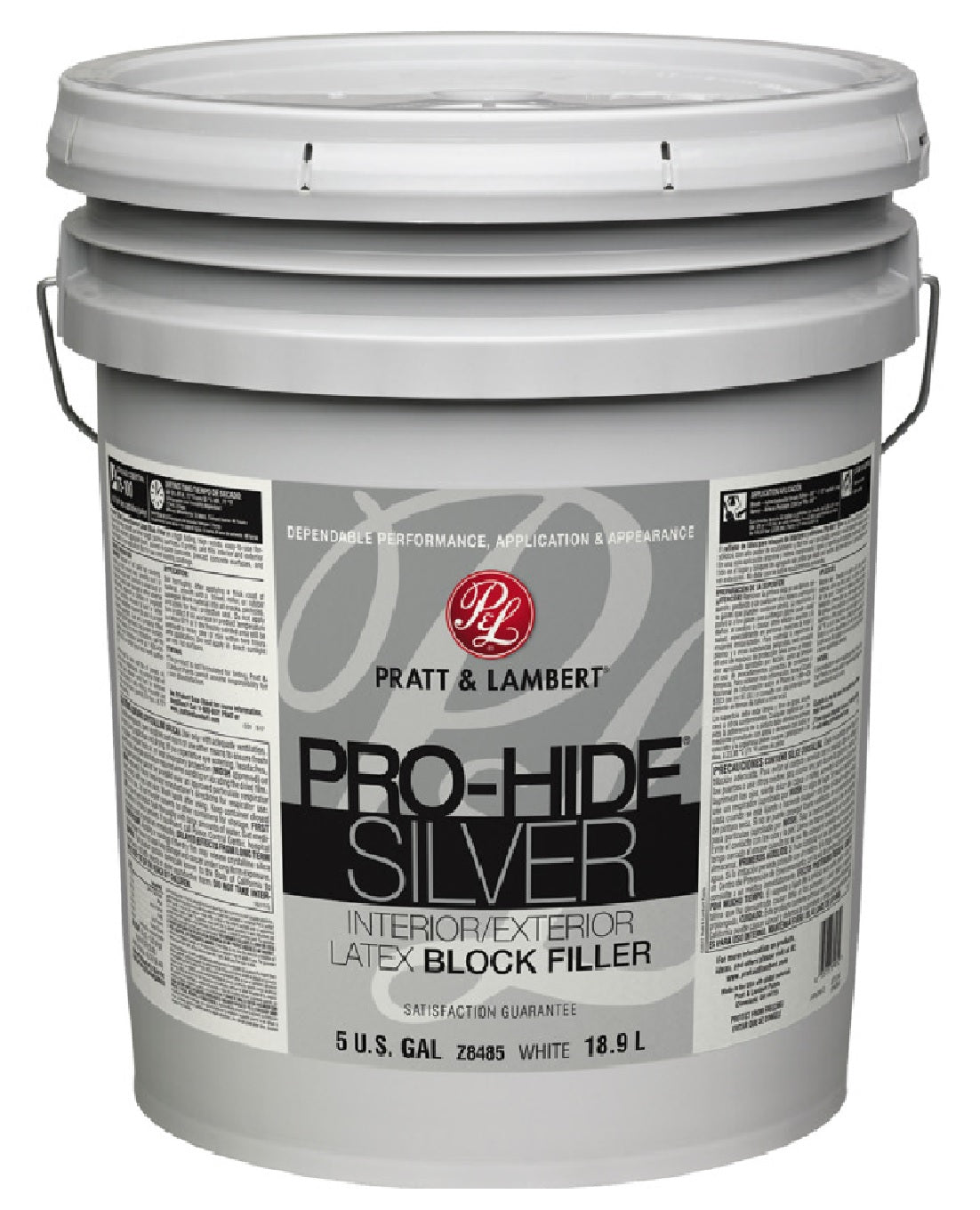 Pratt & Lambert 0000Z8485-20 Pro-Hide Silver Interior Latex Block Filler, 5 Gallon