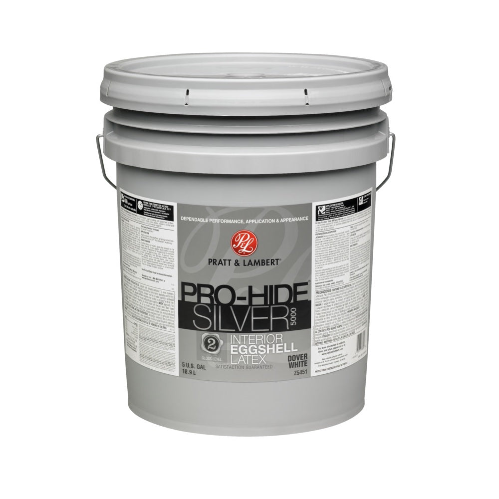 Pratt & Lambert 0000Z5451-20 Pro-Hide Silver 5000 Interior Paint, 5 Gallon