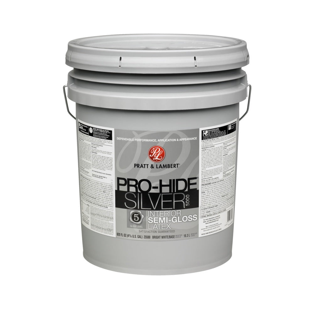 Pratt & Lambert 0000Z5580-20 Pro-Hide Silver Interior Paint, 5 Gallon