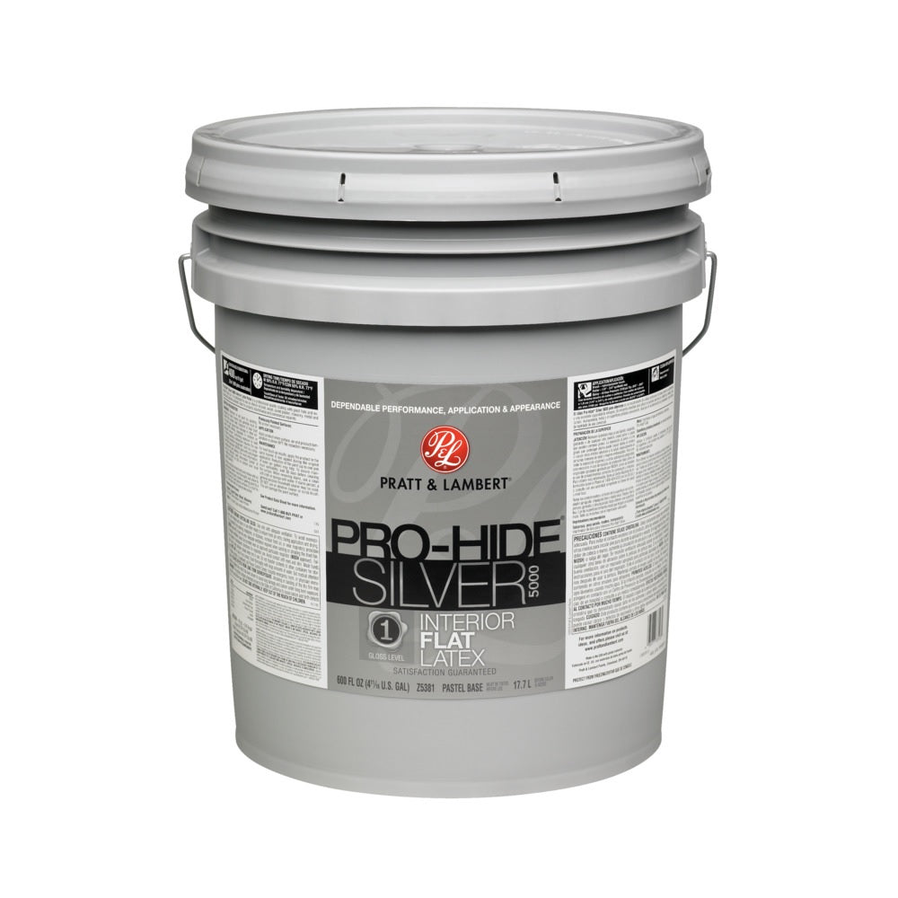 Pratt & Lambert 0000Z5381-20 Pro-Hide Silver 5000 Interior Paint, 5 Gallon