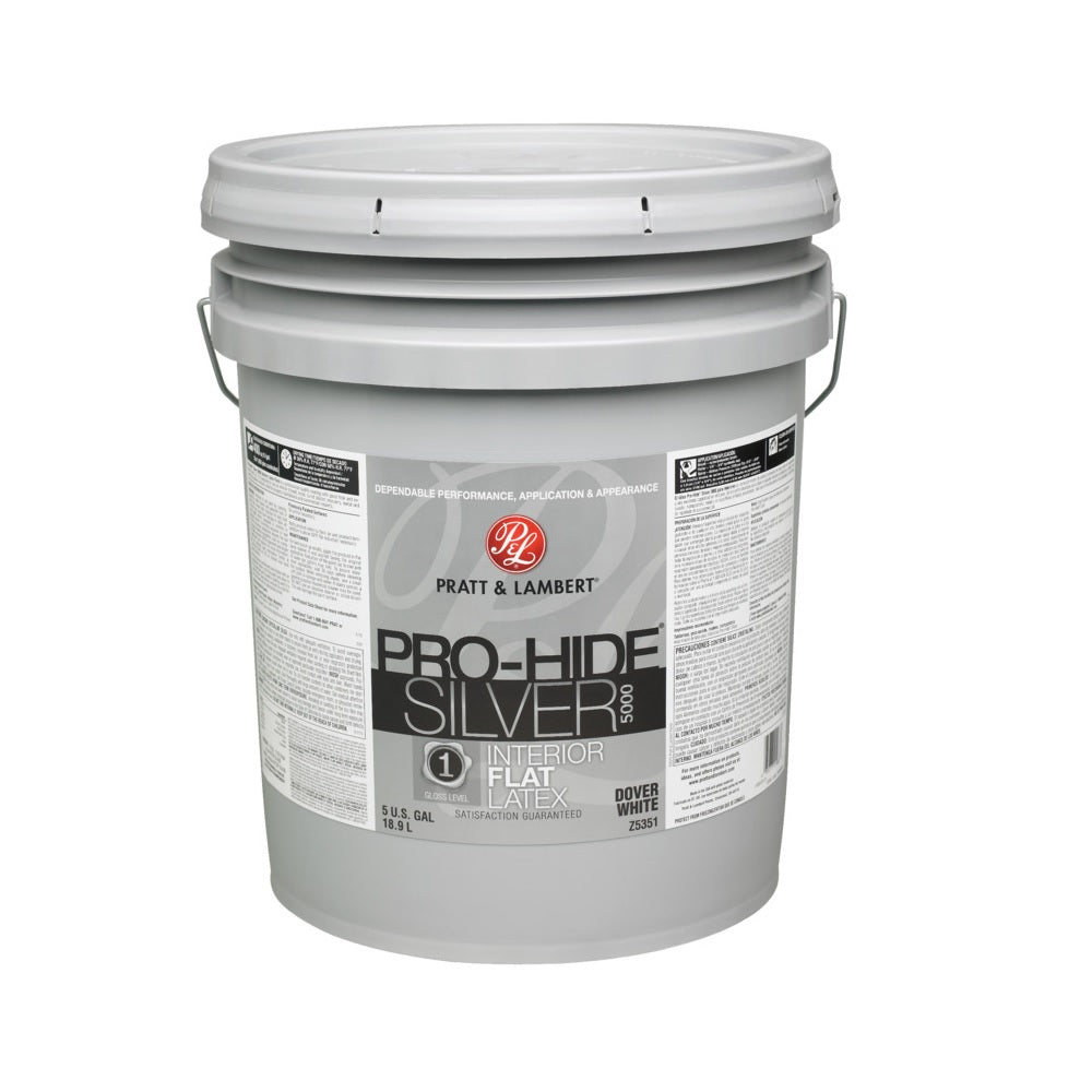 Pratt & Lambert 0000Z5351-20 Pro-Hide Silver 5000 Interior Paint, 5 Gallon