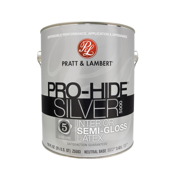 Pratt & Lambert 0000Z5583-16 Pro-Hide Silver 5000 Interior Paint, 1 Gallon