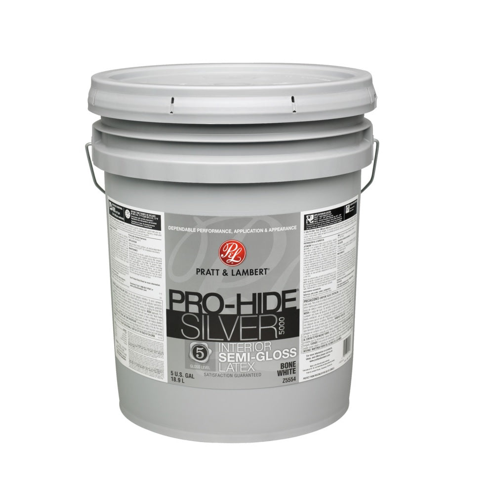 Pratt & Lambert 0000Z5554-20 Pro-Hide Silver 5000 Interior Paint, 5 Gallon