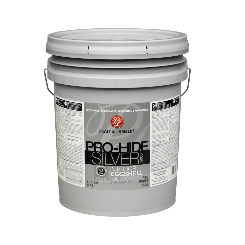 Pratt & Lambert 0000Z5489-20 Pro-Hide Silver 5000 Interior Paint, 5 Gallon