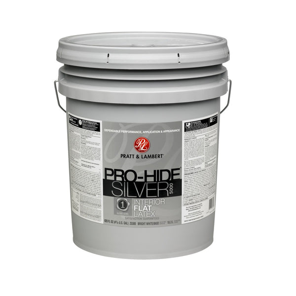 Pratt & Lambert 0000Z5380-20 Pro-Hide Silver 5000 Interior Paint, 5 Gallon