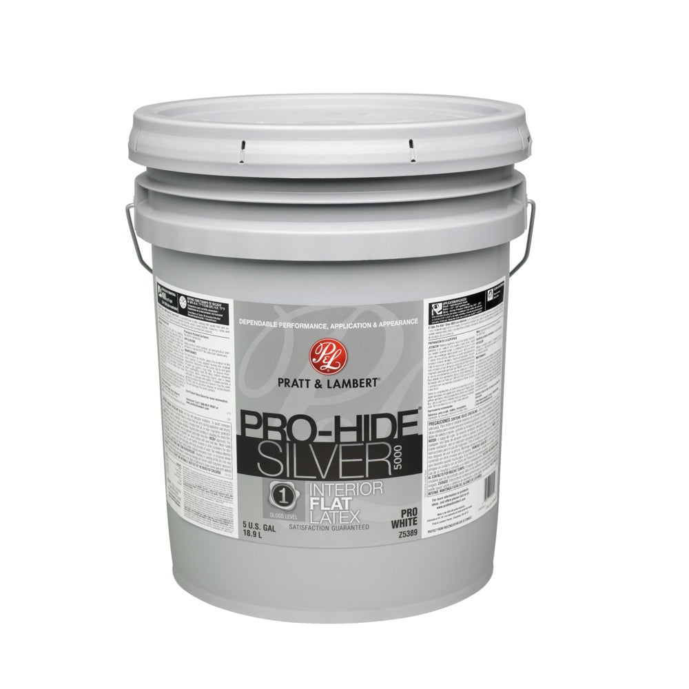 Pratt & Lambert 0000Z5389-20 Pro-Hide Silver 5000 Interior Paint, 5 Gallon