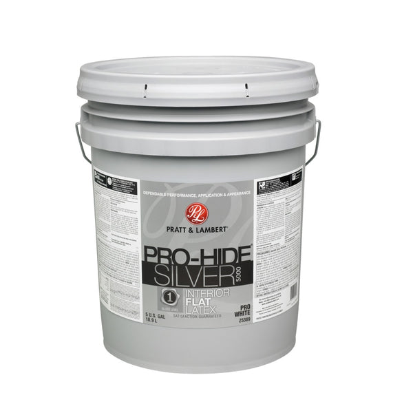 Pratt & Lambert 0000Z5389-20 Pro-Hide Silver 5000 Interior Paint, 5 Gallon