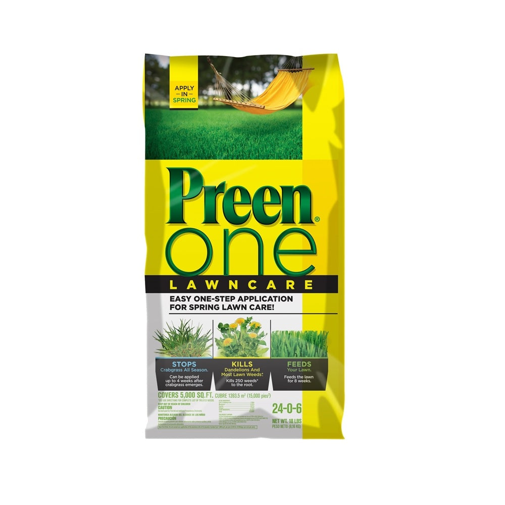 Preen 21-64157 One Lawn Care Weed and Feed, 18 Lbs