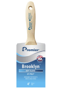 Premier 17315 Brooklyn Beavertail Varnish Wall Paint Brush, 4 Inch