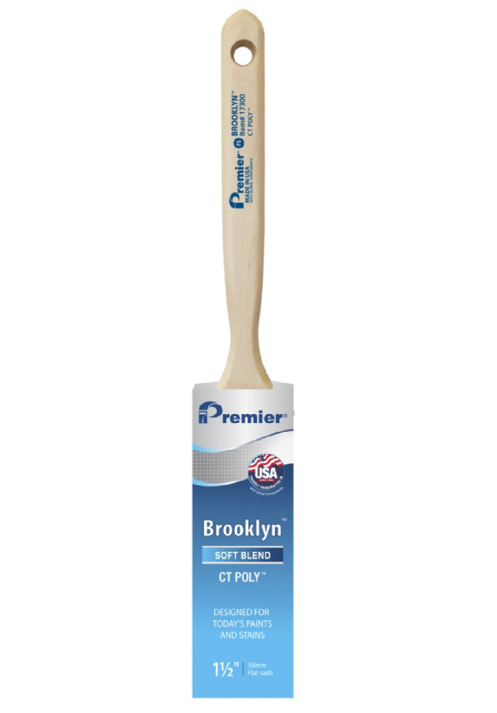 Premier 17300 Brooklyn Flat Sash Paint Brush, 2-1/2 Inch