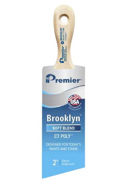 Premier 17306 Brooklyn Soft Angle Paint Brush, Stainless Steel, 2 Inch