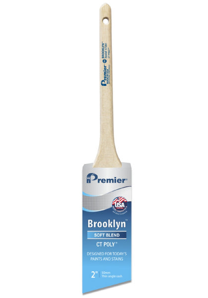 Premier 17281 Brooklyn Soft Thin Angle Paint Brush, Stainless Steel