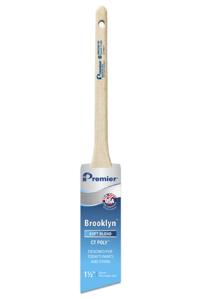 Premier 17280 Brooklyn Soft Thin Angle Paint Brush, Stainless Steel