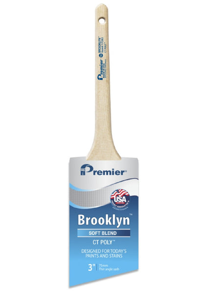 Premier 17283 Brooklyn Thin Angle Sash Paint Brush, 3 Inch