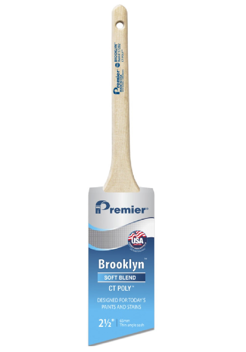 Premier 17282 Brooklyn Thin Angle Sash Paint Brush, 2-3/4 Inch