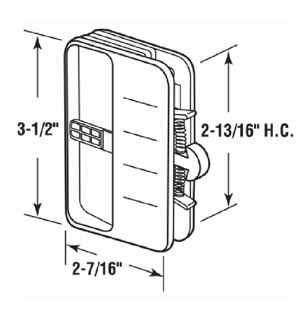 Prime-Line A 147 Sliding Screen Door Handle & Internal Latch, Plastic