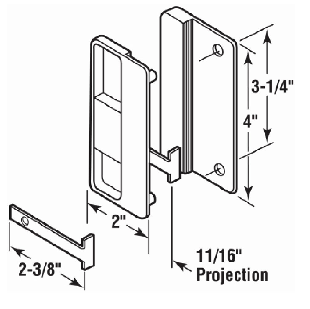 Prime Line A 150 Sliding Screen Door Handle & Latch, Plastic/Steel