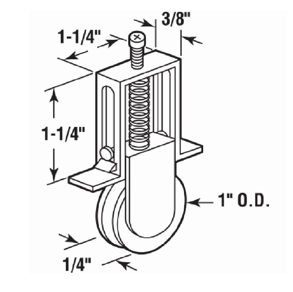 Prime Line B 575 Sliding Screen Door Adjustable Roller, 1/4 Inch