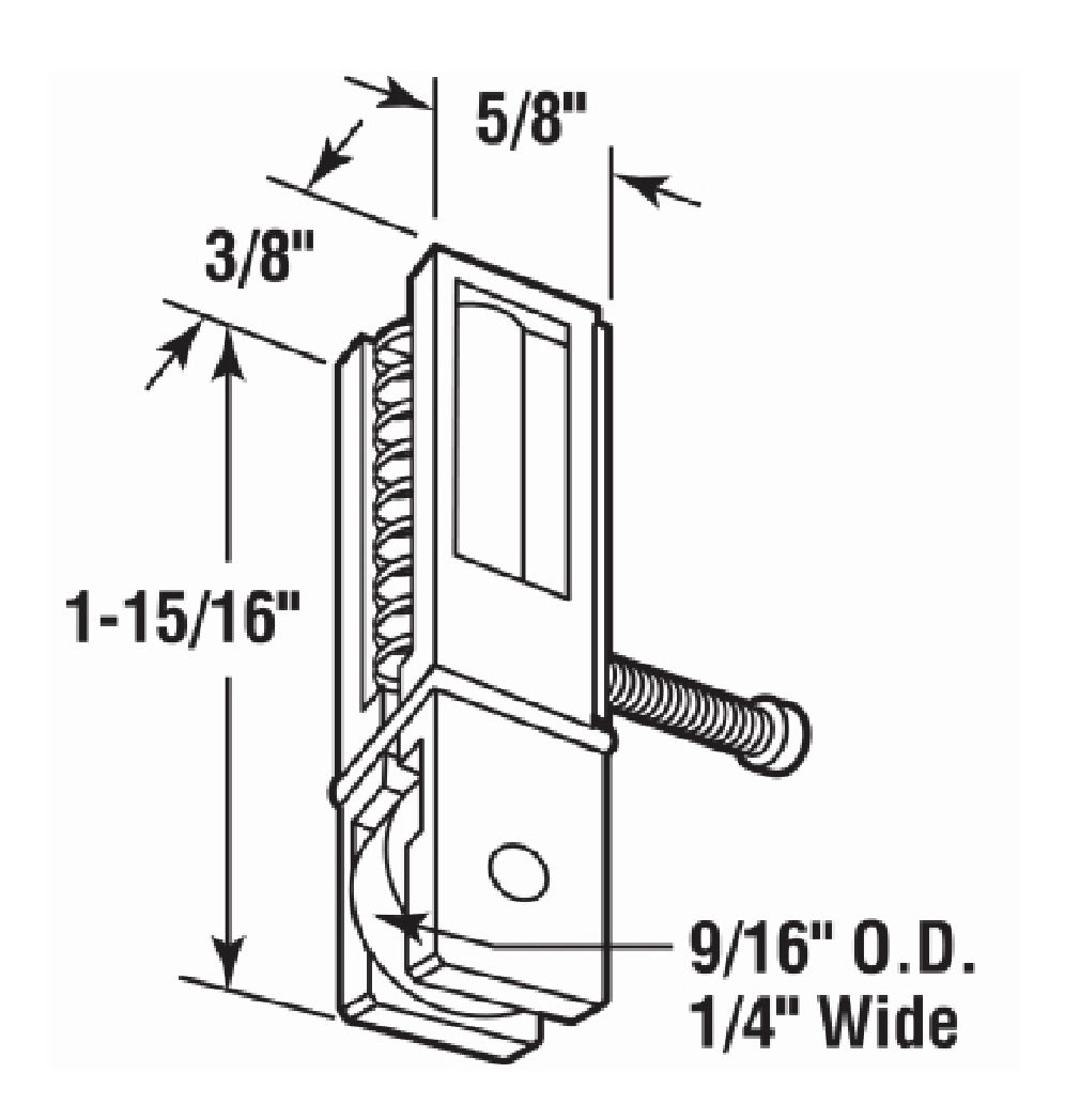 Prime Line B 544 Sliding Screen Door Bottom Roller, 2-Pack