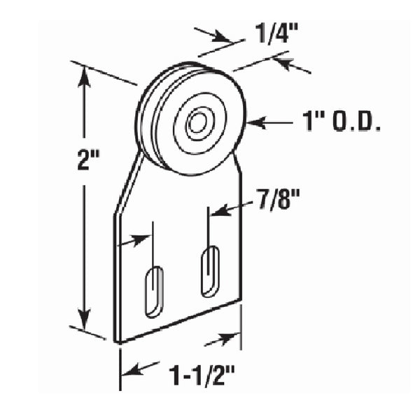 Prime Line B 537 Sliding Screen Door Top Roller, 1/4 Inch