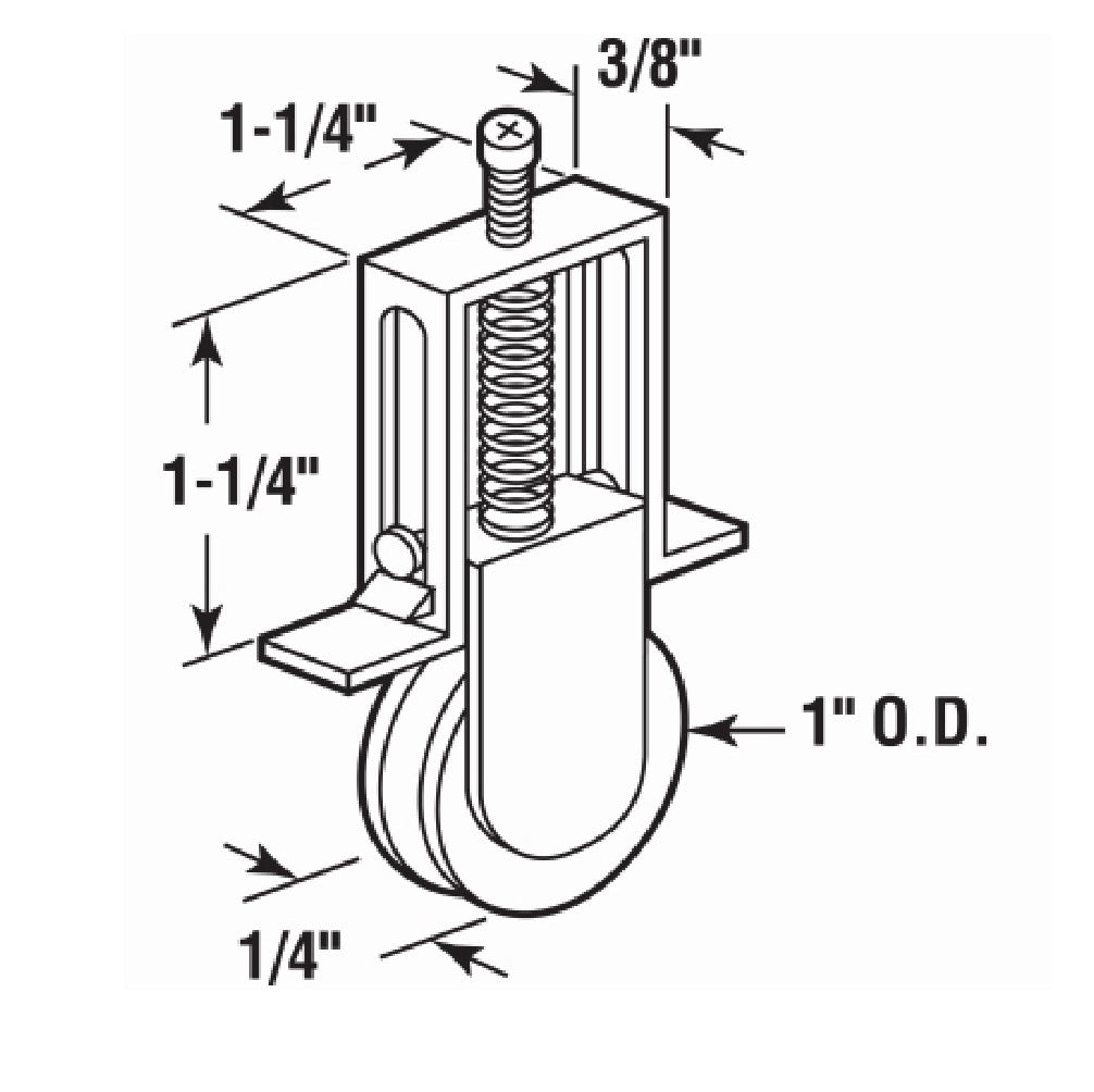 Prime Line B 631 Steel Ball Bearing Sliding Screen Door Roller, 1 Inch