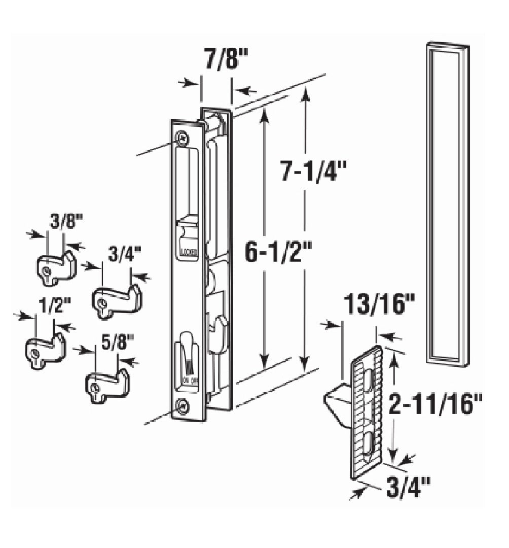 Prime-Line C 1101 Flush Sliding Patio Door Handle, Black